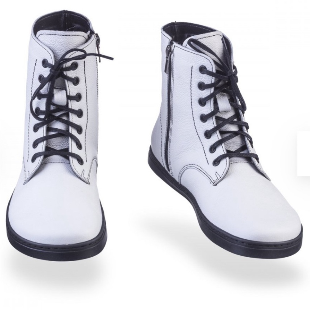 Peerko Go White Leather Boots Barefoot Shoes Women 9 size 40